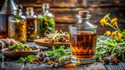 Herbal bitter liqueur made with a blend of natural ingredients including herbs, roots, and spices, bitter, liqueur, herbal