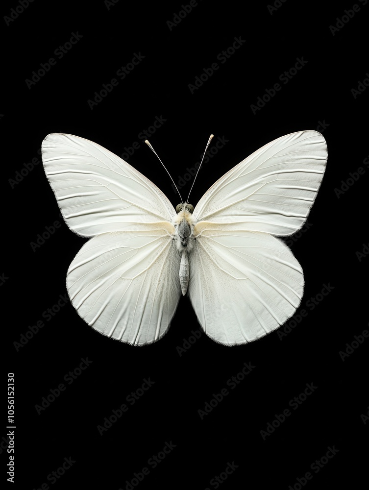 Elegant Black and White Butterfly on Dark Background Elegant Black and White Butterfly on Dark Background