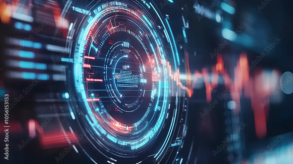 Futuristic HUD interface. 3d rendering toned image double exposure Futuristic HUD interface. 3d rendering toned image double exposure
