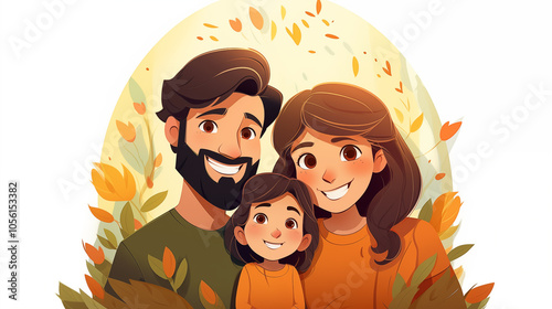 Family concept illustration. Parents with children.	