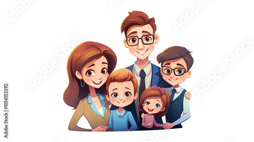 Family concept illustration. Parents with children.	