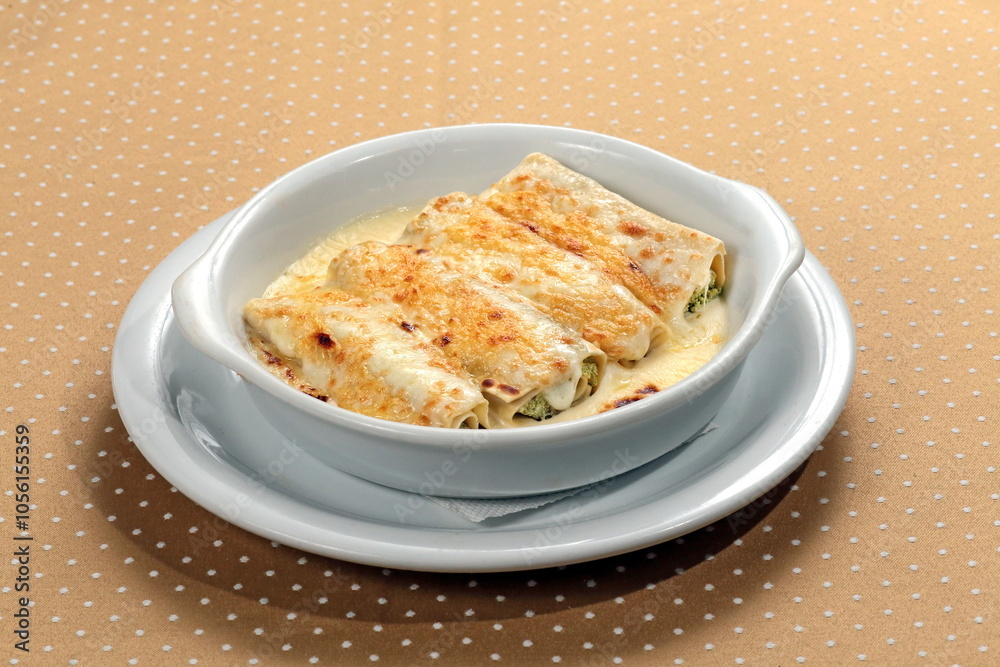 Ricotta and Walnut Cannelloni Gratin Ricotta and Walnut Cannelloni Gratin