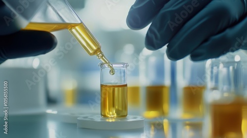 A high-resolution image of cannabis extract being carefully measured