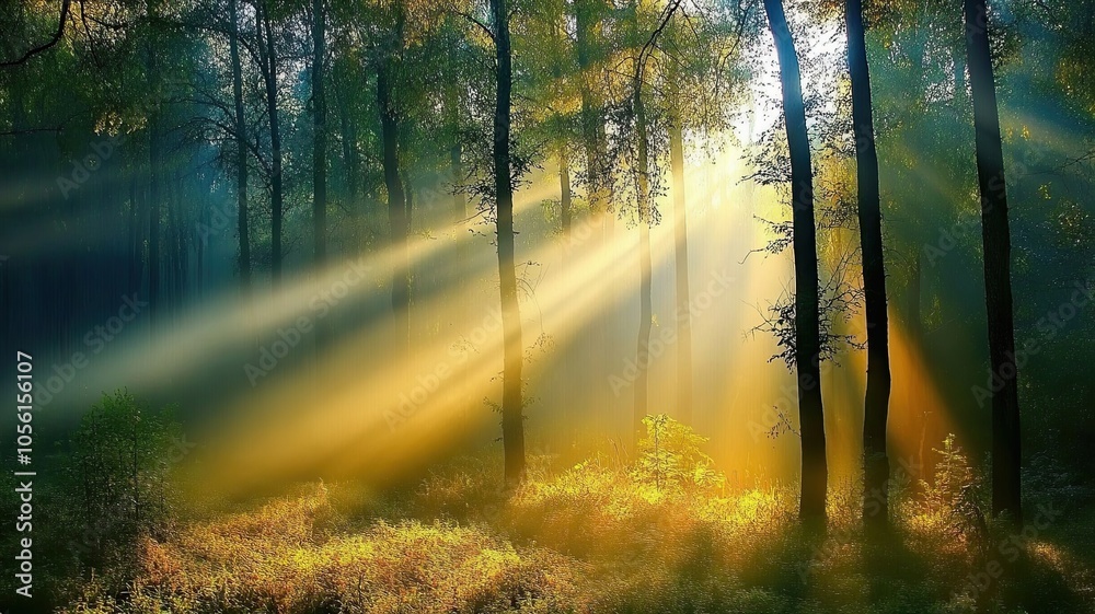 A forest with trees in the foreground and background A forest with trees in the foreground and background