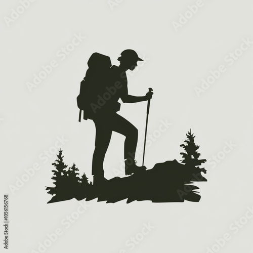 Vector hiking man on the mountain vector design (16)