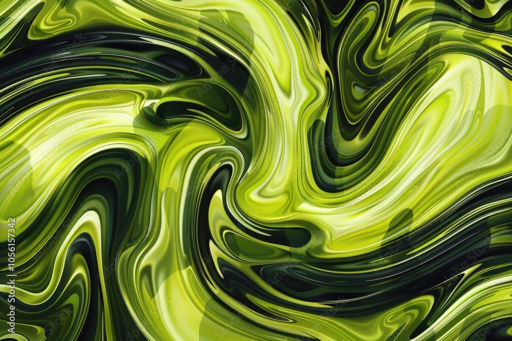 Abstract Green and Black Swirling Liquid Marble Pattern Abstract Green and Black Swirling Liquid Marble Pattern