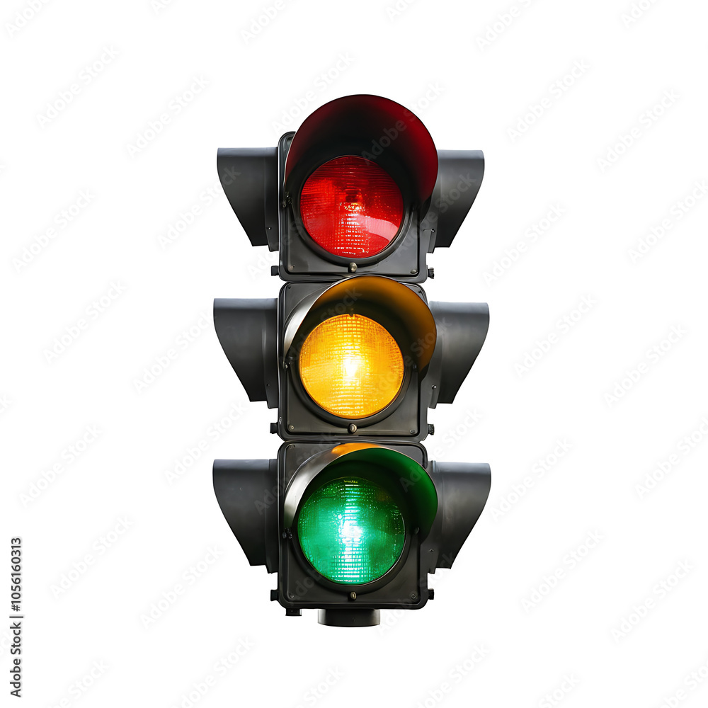 traffic lights isolated on white