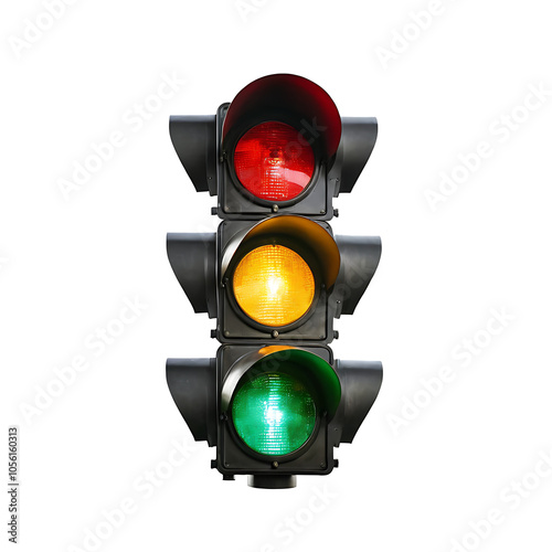 Obraz na płótnie traffic lights isolated on white w salonie
