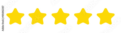  Yellow 5 star rating feedback for website, app, ui design. level of satisfaction rating.