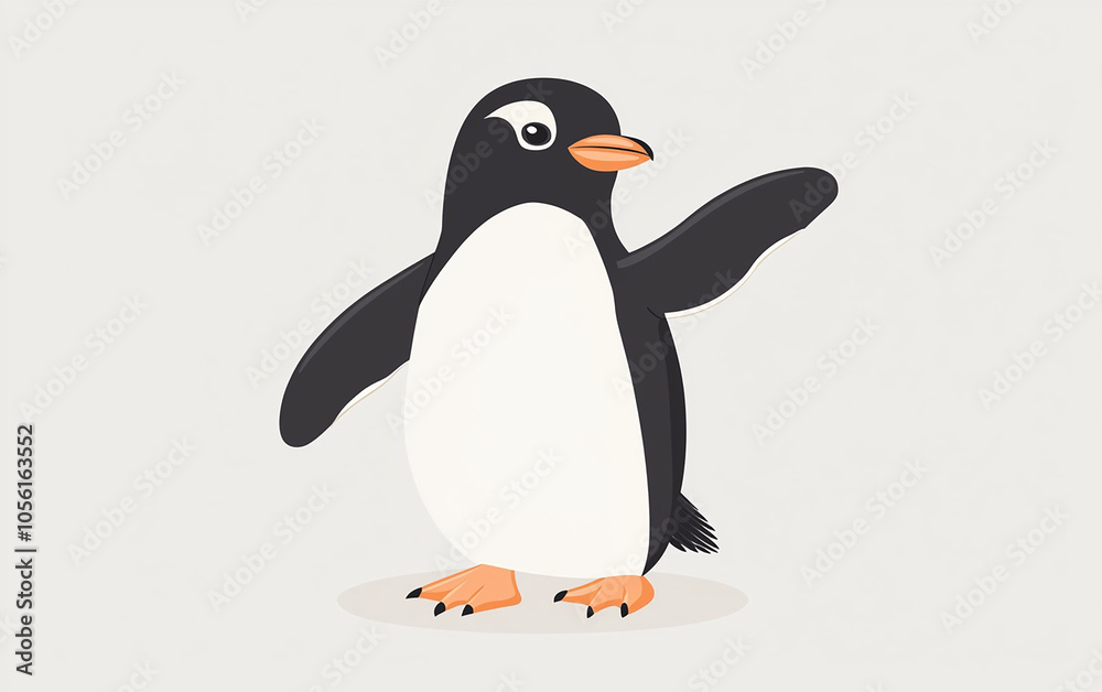 Fototapeta premium penguin on snow