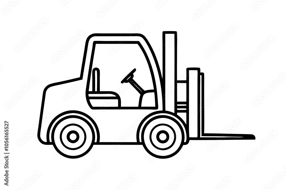 Forklift Line Art Vector Illustration Clean and Modern Design Forklift Line Art Vector Illustration Clean and Modern Design