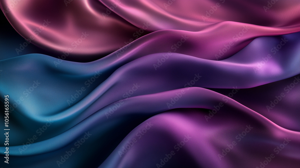 Fototapeta premium Texture of flowing fabric in vibrant pink and blue shades
