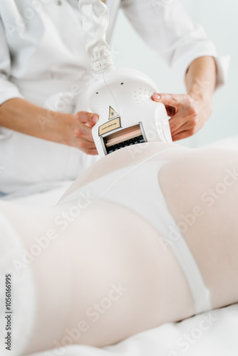Принти на полотні Lymphatic drainage machine-guided massage of back to lose weight and improve skin regeneration