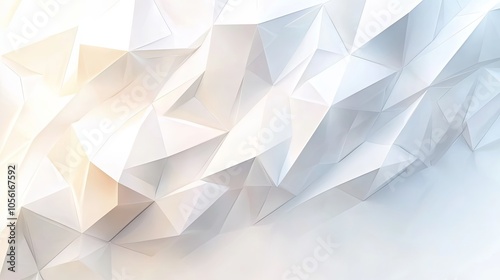 Abstract White Geometric Background with Low Poly Design