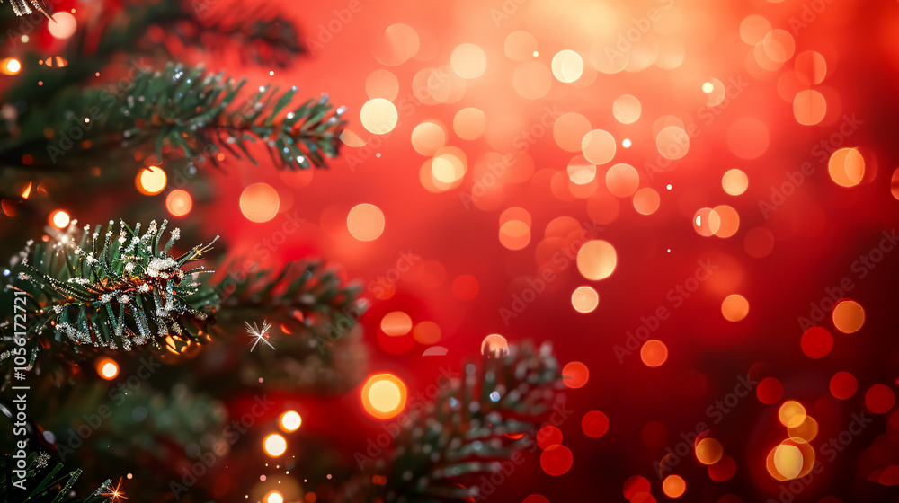 Christmas background. Xmas tree with snow decorated with garland lights, holiday festive background. Widescreen frame backdrop. New Year Winter art design, Christmas scene wide screen holiday border. Christmas background. Xmas tree with snow decorated with garland lights, holiday festive background. Widescreen frame backdrop. New Year Winter art design, Christmas scene wide screen holiday border.