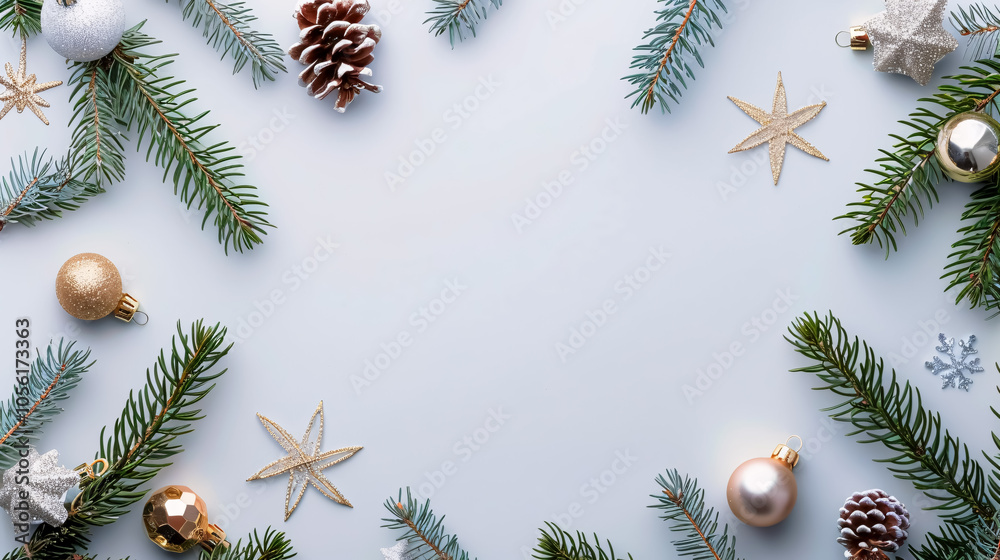 Christmas composition flatlay. Spruce branches, red berries on white background with space for text. Christmas composition flatlay. Spruce branches, red berries on white background with space for text.