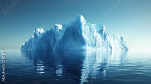 Wallpaper Mural Massive iceberg reflecting on calm ocean under clear sky, stunning frozen landscape, glacial beauty, pristine nature, cold arctic waters, natural wonder, dramatic ice formation, remote environment  Torontodigital.ca