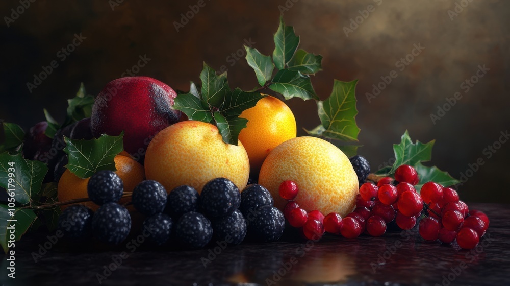 Ripe and refreshing winter fruits, captured with realistic lighting, Ripe and refreshing winter fruits, captured with realistic lighting,