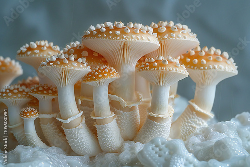 Small Mushrooms and Toadstools Close-up