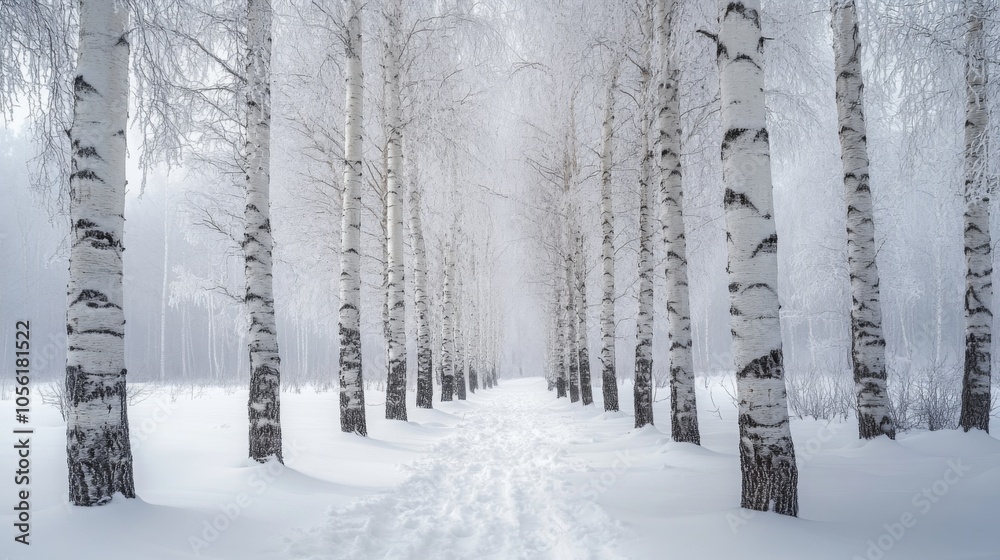 Fototapeta premium Birch Trees in Snow