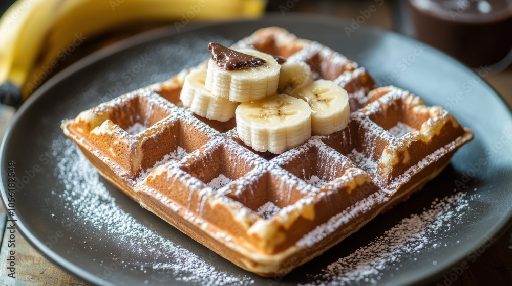 Waffles served with a variety of toppings including Nutella Waffles served with a variety of toppings including Nutella