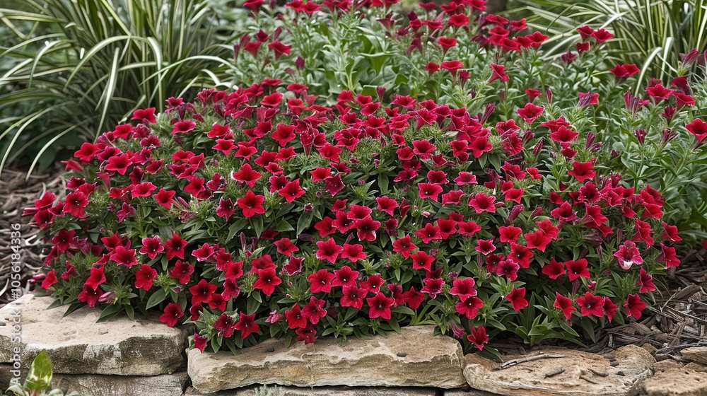_red_flowers_in_garden_million_bells_Calibrachoa_ _red_flowers_in_garden_million_bells_Calibrachoa_