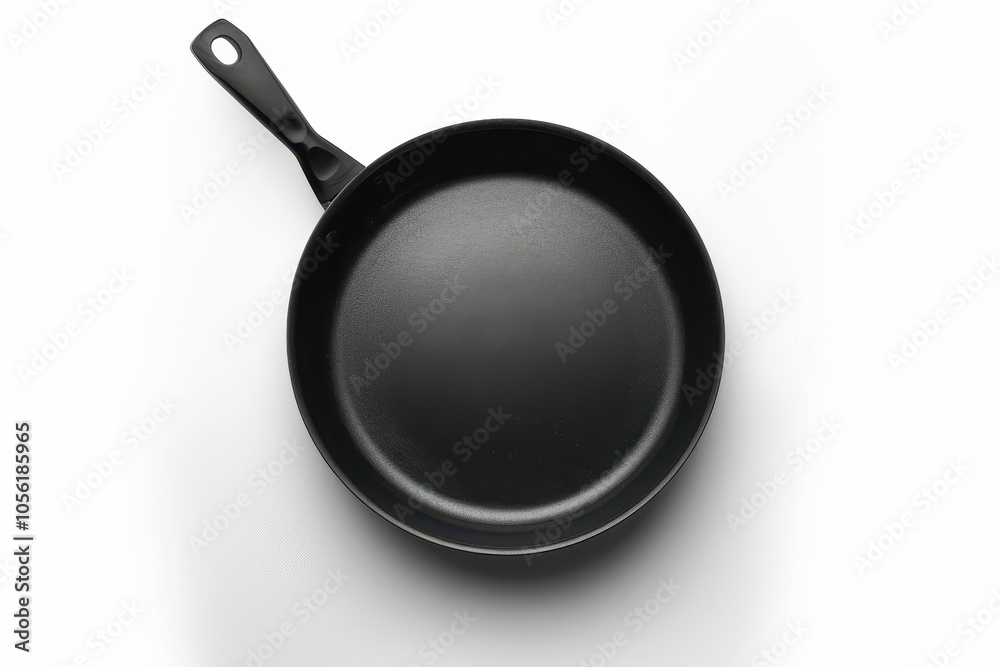 Black pan isolated on white background with top view and clipping path Black pan isolated on white background with top view and clipping path