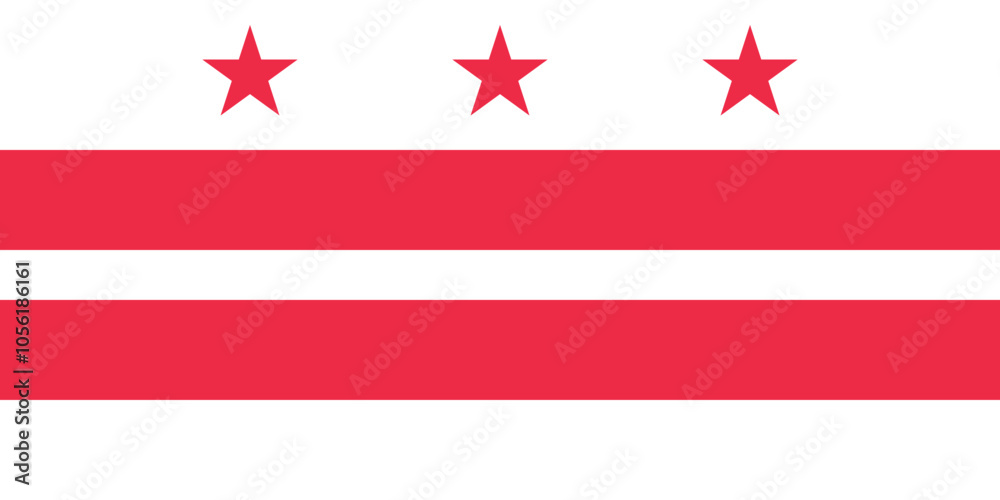 Normal flag of the United States of America federal state of DISTRICT OF COLUMBIA Normal flag of the United States of America federal state of DISTRICT OF COLUMBIA
