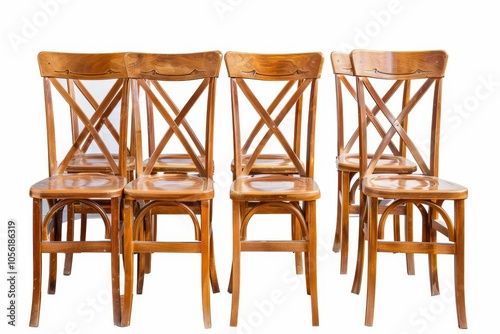 Chairs for catering weddings and banquets on white background photo