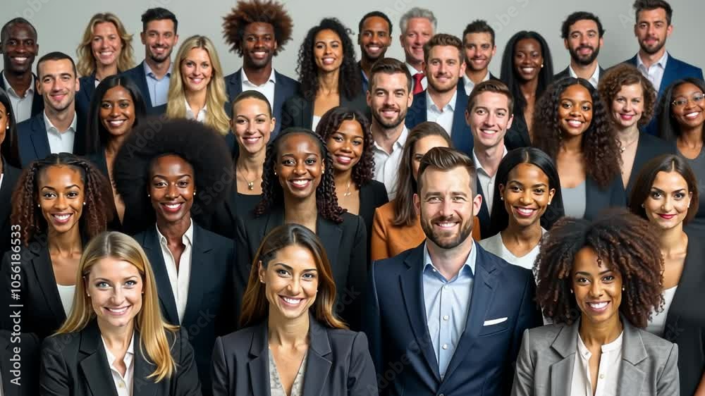 Diverse group of professionals in formal attire. Group of multi ethic People standing together. Diverse group of professionals in formal attire. Group of multi ethic People standing together.