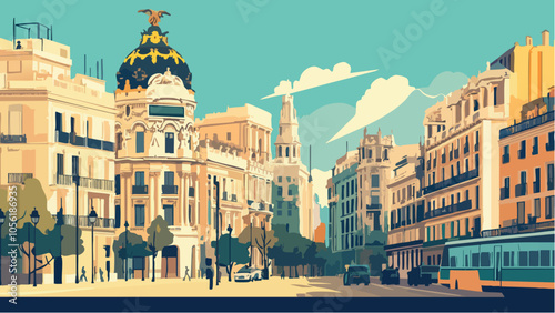 The Heart of Spain- Madrid Cityscape.eps