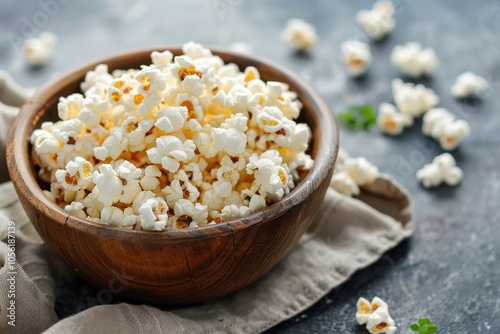 Enjoy homemade natural popcorn photo