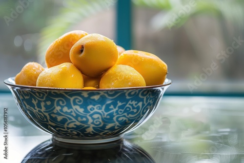 Langsat fruit in a bowl with yellow skin and juicy flesh photo