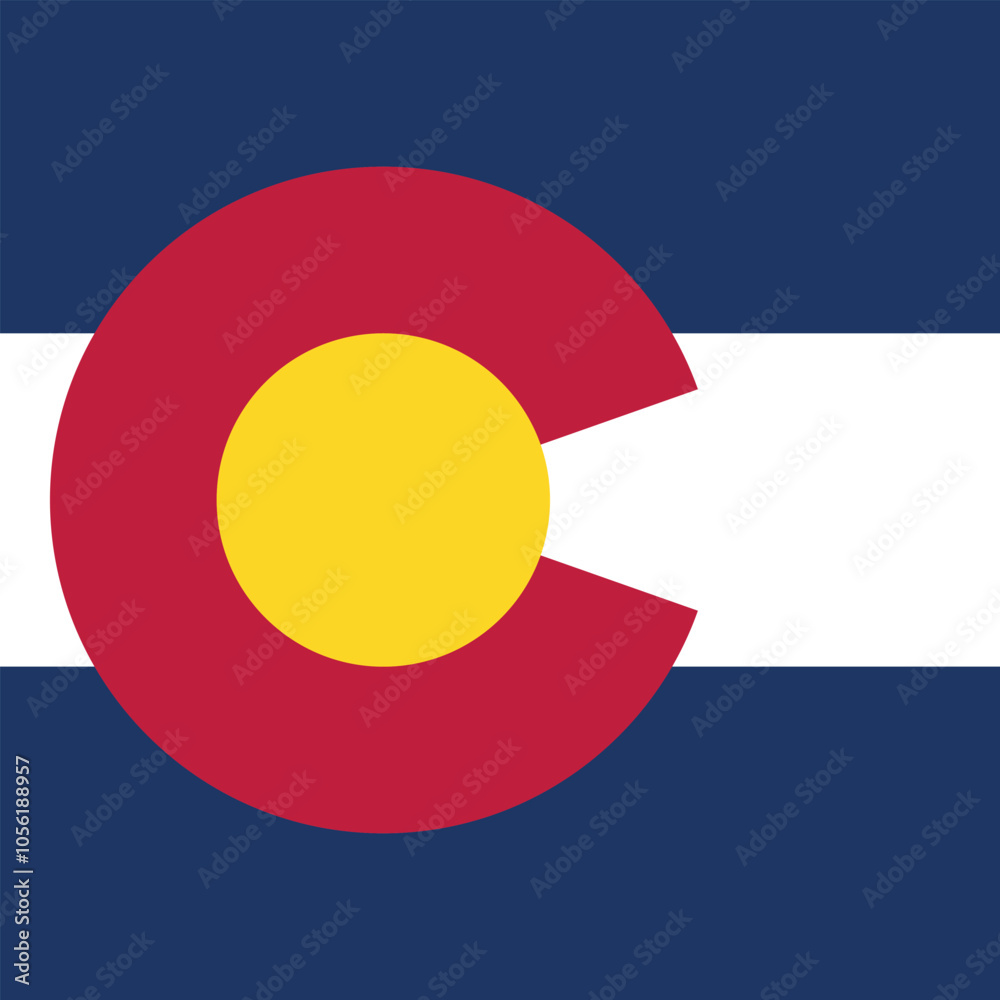 Obraz premium Square flag of the United States of America federal state of COLORADO
