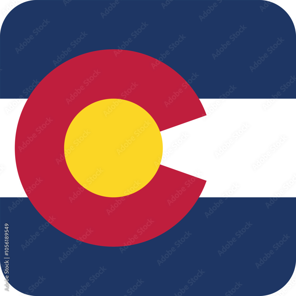 Cube flag of the United States of America federal state of COLORADO Cube flag of the United States of America federal state of COLORADO