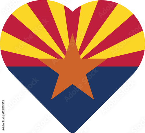 Heart flag of the United States of America federal state of ARIZONA