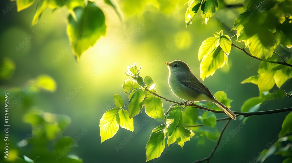 Obraz premium 森の木漏れ日と静寂