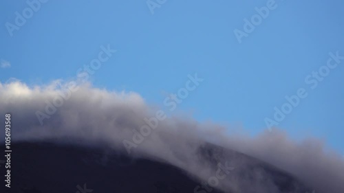 timelapse. movement of clouds across the sky on peak of Mount Sniezka in Karkonosze Poland photo