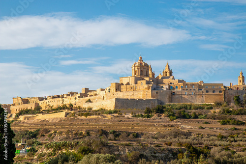 Mdina with the historical city wall Tramuntana Northern Republic of Malta photo