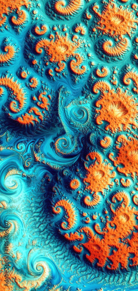 Mesmerizing turquoise and coral abstract swirling patterns for stunning vertical wallpaper Mesmerizing turquoise and coral abstract swirling patterns for stunning vertical wallpaper