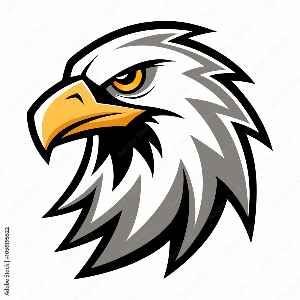 Fototapeta premium american bald eagle with flag