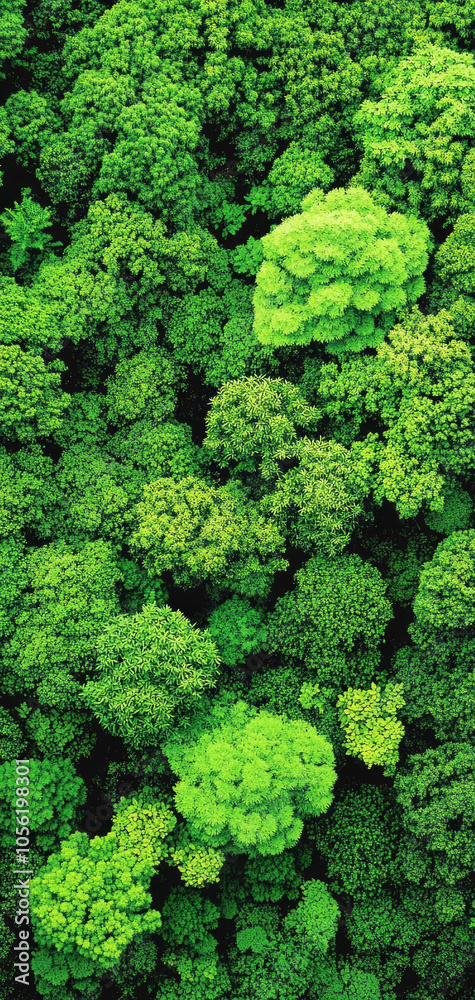 Aerial view of a lush green forest canopy showcasing nature's vibrant colors and textures Aerial view of a lush green forest canopy showcasing nature's vibrant colors and textures