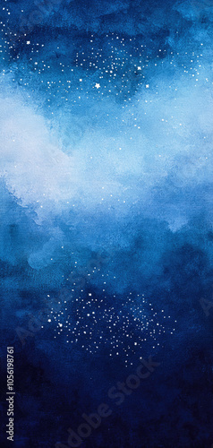 Dreamy night sky wallpaper featuring pastel navy and midnight blue hues dotted with silver stars photo