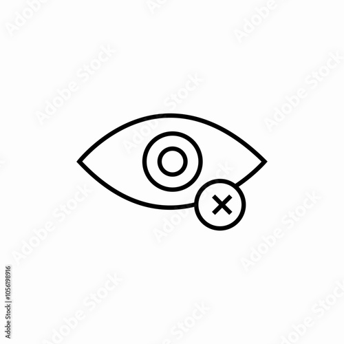 no view cross icon sign vector