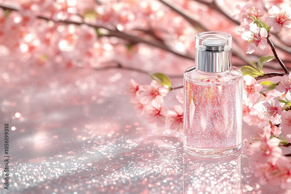 Mockup of an Elegant Cosmetic Bottle Amidst Cherry Blossoms Mockup of an Elegant Cosmetic Bottle Amidst Cherry Blossoms