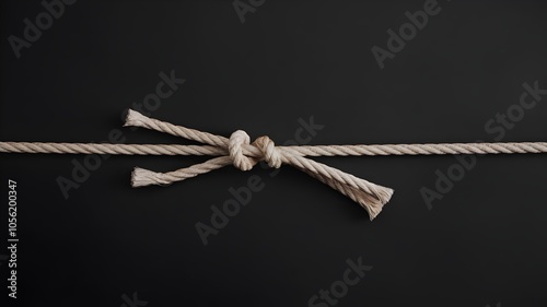 Taut frayed rope about to snap, symbolizing business fragility