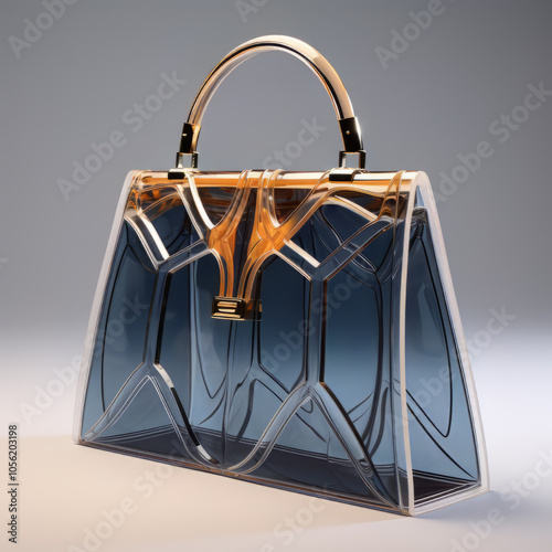 create luxury bag, art deco, minimalist, modern, transparent, bag, still life, woman 