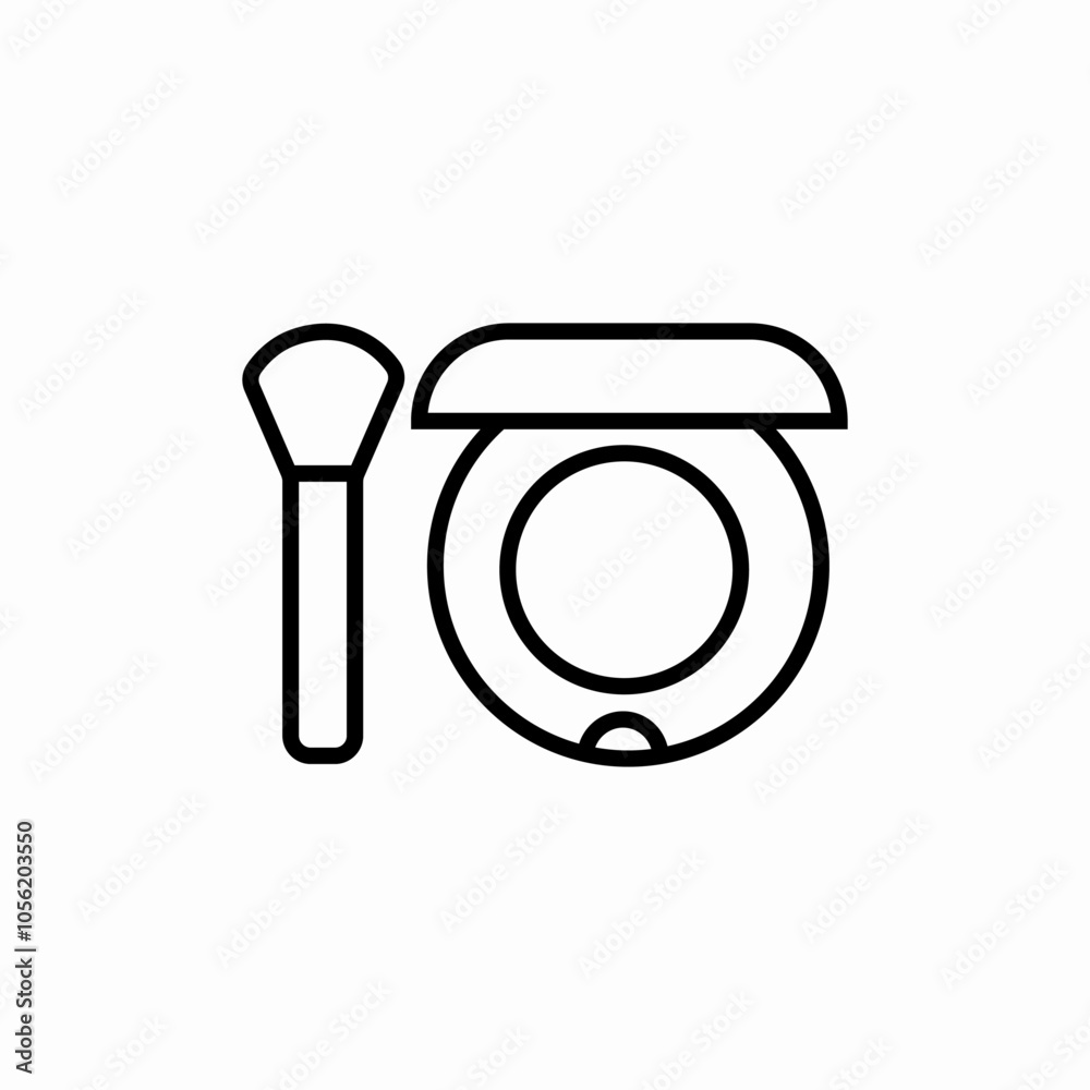 cosmetics powder brush icon sign vector cosmetics powder brush icon sign vector