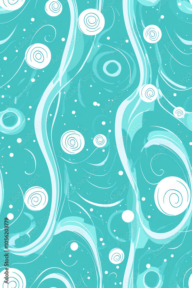 Vertical Seamless Pattern with Swirl Water Ripple Splashes. Vertical Seamless Pattern with Swirl Water Ripple Splashes.