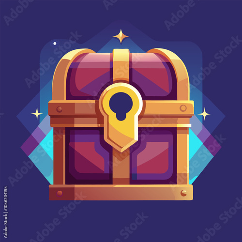 A vibrant and whimsical illustration of a treasure chest, bursting with potential and intrigue. Perfect for game UI, app design, or adding a touch of fantasy to your projects.